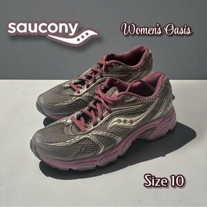Saucony Women's Oasis Gray Silver and Magenta Athletic Shoes Size 10